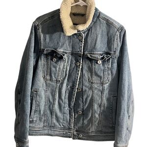 Abercrombie & Fitch Blue Denim Jacket with Cream Lining